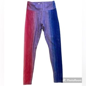 Xersion Performance legging multi color stripes, small